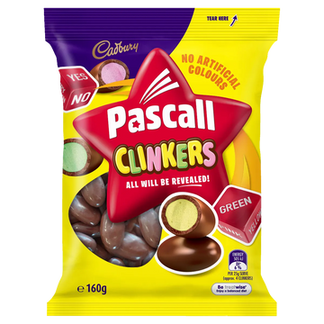Cadbury Pascall Clinker Milk Chocolate Lollies Snack & Share Bag 160g